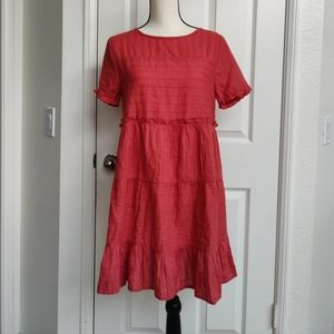 Women's Coral Short Sleeve Babydoll Dress